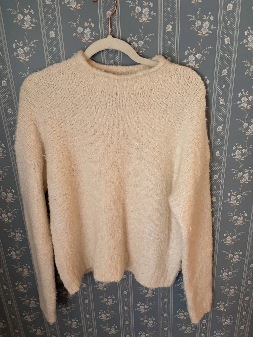 J. Crew Cream fuzzy rollneck Sweater